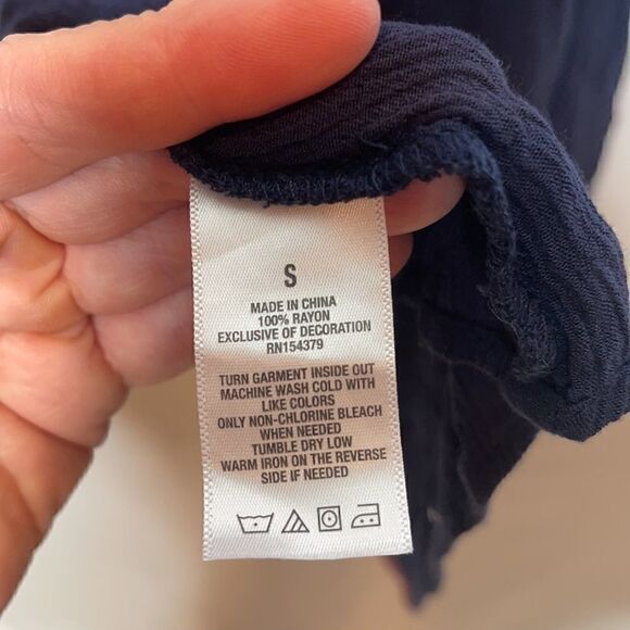 Aeoropostle Navy/Red Embroidered off The Shoulder Dress. Size Small. - Picture 7 of 8